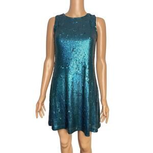 Marciano sequined A line mini dress size 14 (Girls) Teal